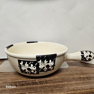 Vintage B. Salzmann Black/White Fondue Pot